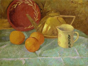 Still Life with Fruit and a Pitcher or Synchronization in Yellow